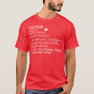 Camiseta Tessa Name Tessa Definition Tessa Nome feminino Te