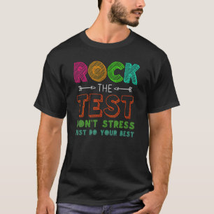 Camiseta Test Day Rock The Test Rainbow Leopard Professor S