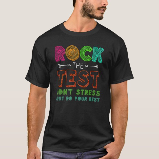 Camiseta Test Day Rock The Test Rainbow Leopard Professor S (Frente)