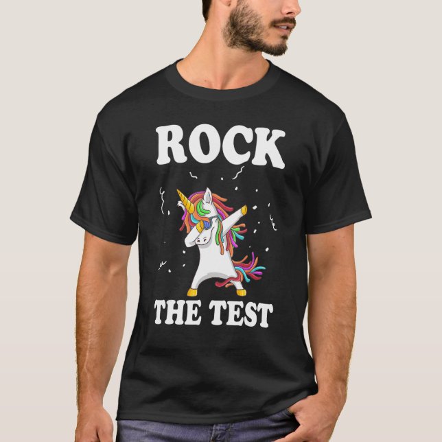 Camiseta Test Day Rock The Test Teacher Testing Day Unicorn (Frente)