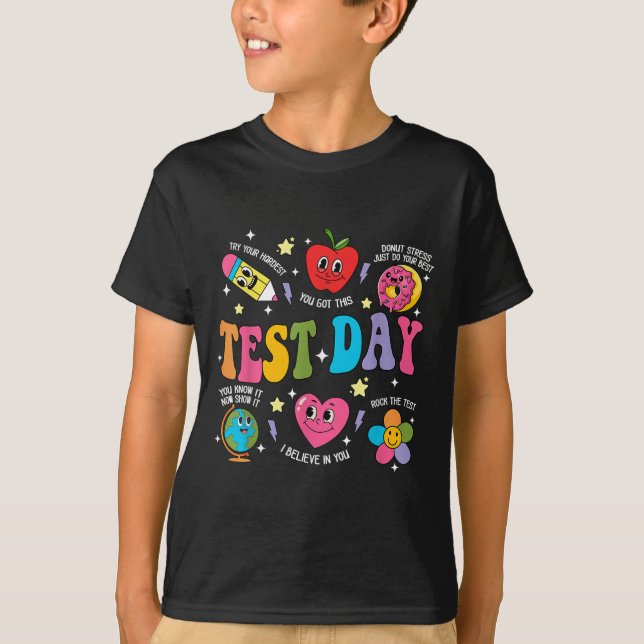 Camiseta Test Day Rock The Test Testing Day Motivational Te (Frente)