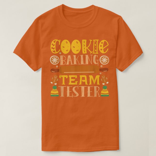 Camiseta Testador da Equipe de Assar Biscoitos 1143 (Frente do Design)