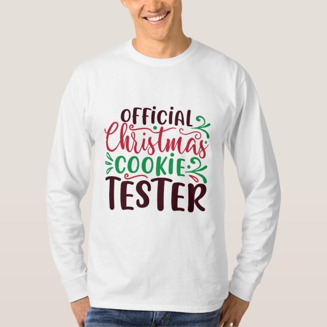 Camiseta Testador de biscoito de Natal oficial (Frente)