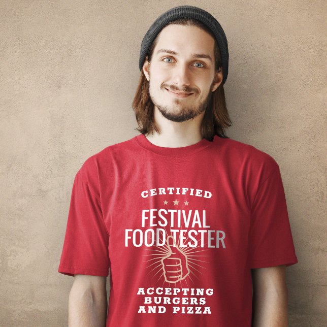 Camiseta Testador de Comida do Festival Certificado Engraça (Certified Festival Food Tester Funny T-Shirt)