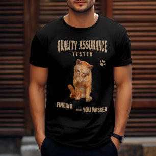 Camiseta Testador de QA Humor de Gato