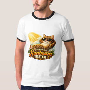 Camiseta Testador de Raio de Sol Profissional Retro Gato Di