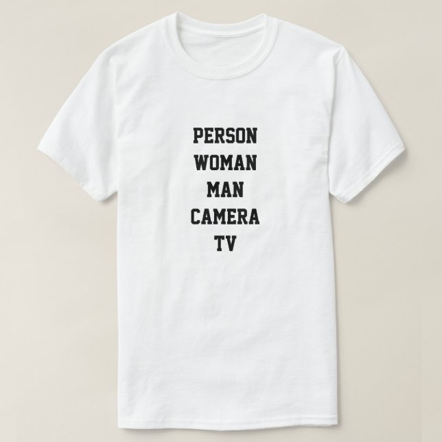 Camiseta Teste cognitivo de Donald Trump (Frente do Design)