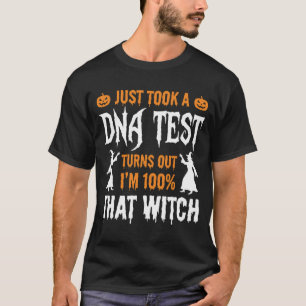 Camiseta Teste de DNA de Bruxa Engraçado de Halloween Gráfi