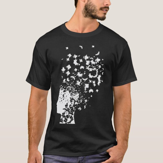 Camiseta Teste de Inkblot da Mente do Cartão de Psicologia (Frente)