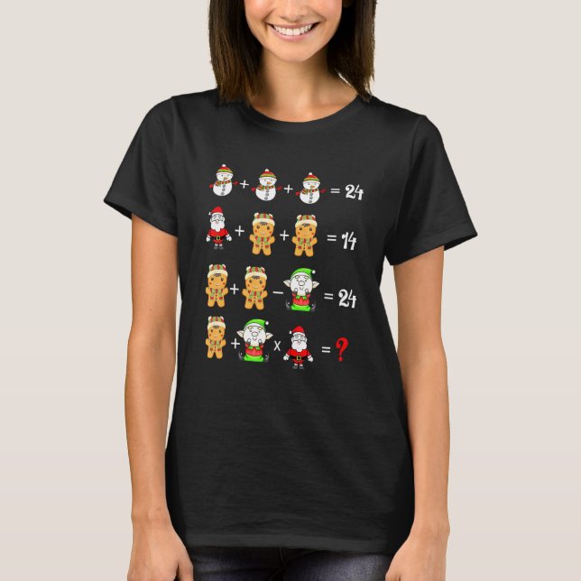 Camiseta Teste De Operações Da Ordem De Natal Do Professor  (Frente)