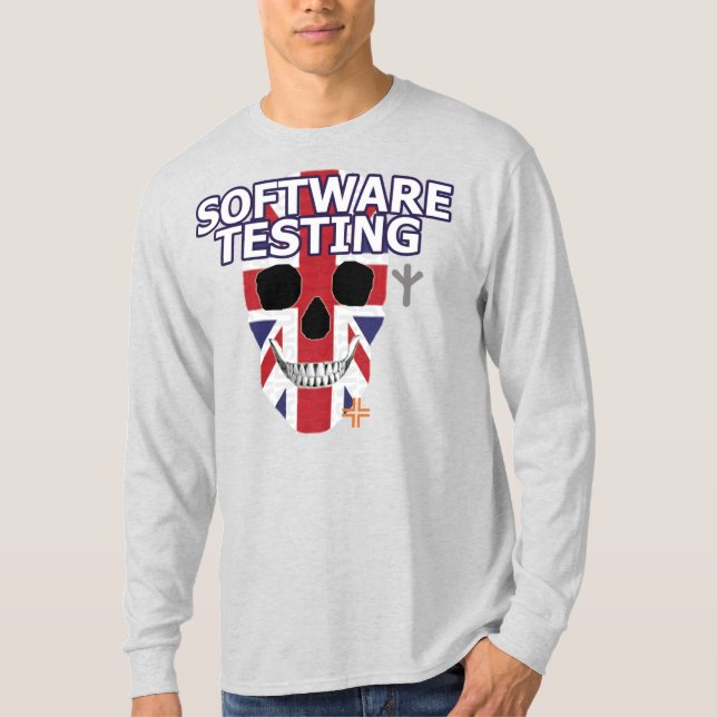 Camiseta Teste HANDSKULL QA T-Shirt B2 de longa folga (Frente)