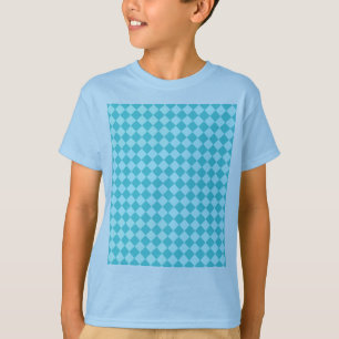 Camiseta Teste padrão azul do diamante da combinação por