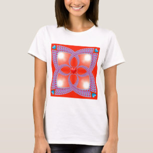 Camiseta Teste padrão celta vermelho do Fractal do coraç