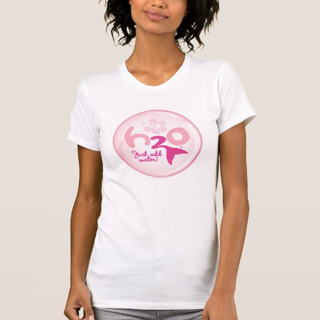 Camiseta Teste padrão cor-de-rosa da sereia (Frente)