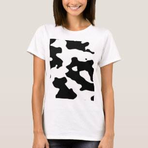 Camiseta Teste padrão da vaca preto e branco