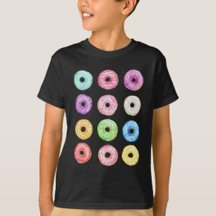 Camiseta Teste padrão das rosquinhas da aguarela