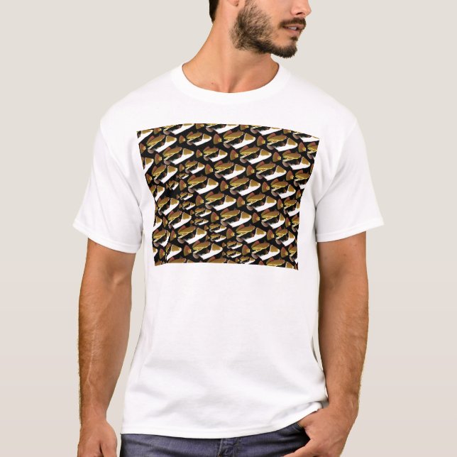 Camiseta Teste padrão de Humu no preto (Frente)