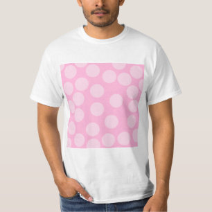 Camiseta Teste padrão de pontos grande. Rosa rosa pálido 