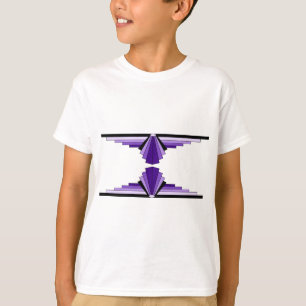 Camiseta Teste padrão do art deco nos roxos