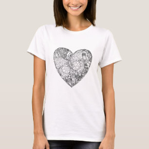 Camiseta Teste padrão do coração da borboleta