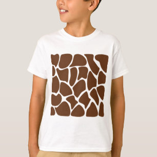 Camiseta Teste padrão do impressão do girafa em Brown.