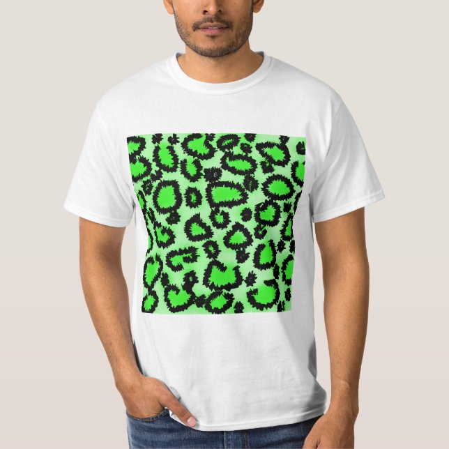 Camiseta Teste padrão do impressão do leopardo do preto e (Frente)