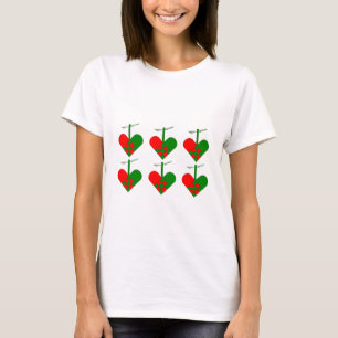 Camiseta Teste padrão escandinavo bonito do coração do