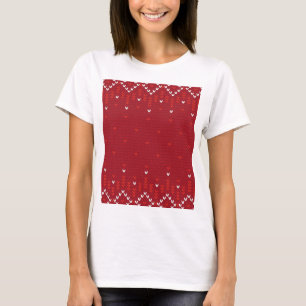Camiseta Teste padrão feito malha do Natal abstrato magent