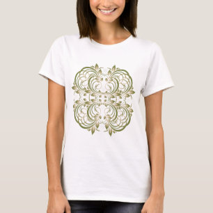 Camiseta teste padrão floral decorativo verde