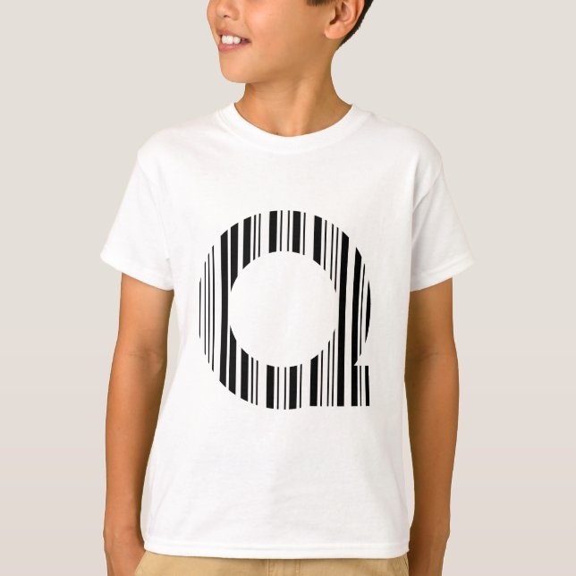 Camiseta Teste padrão inicial do código de barras do CÓDIGO (Frente)