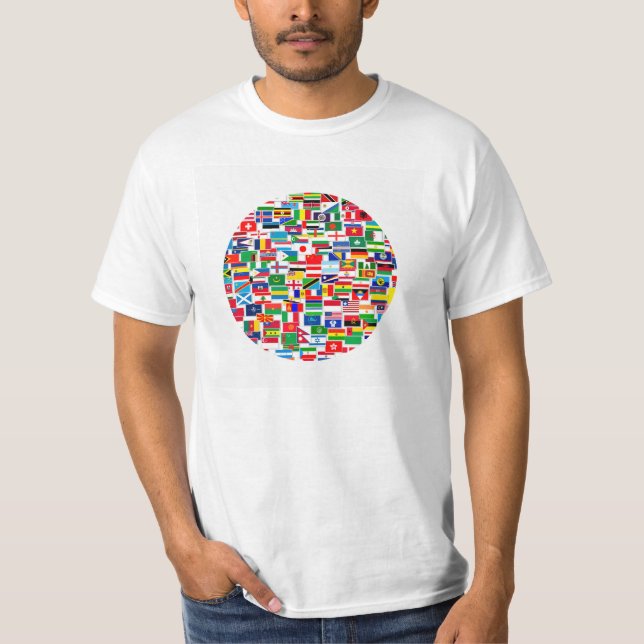 Camiseta Teste padrão internacional das bandeiras (Frente)