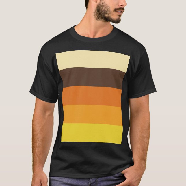 Camiseta teste padrão listrado retro da cor 70s (Frente)