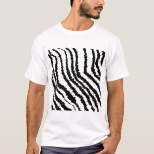 Camiseta Teste padrão preto do impressão da zebra