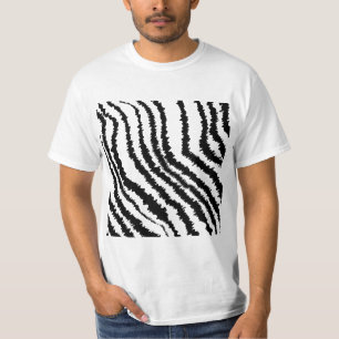Camiseta Teste padrão preto do impressão da zebra