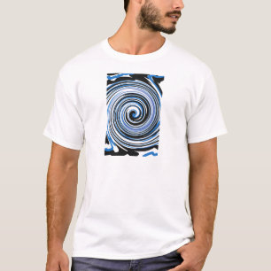 Camiseta Teste padrão preto e azul do redemoinho