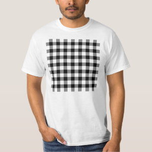 Camiseta Teste padrão preto e branco do guingão