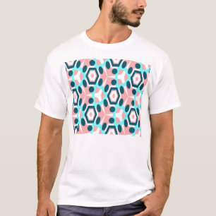 Camiseta teste padrão preto e cor-de-rosa