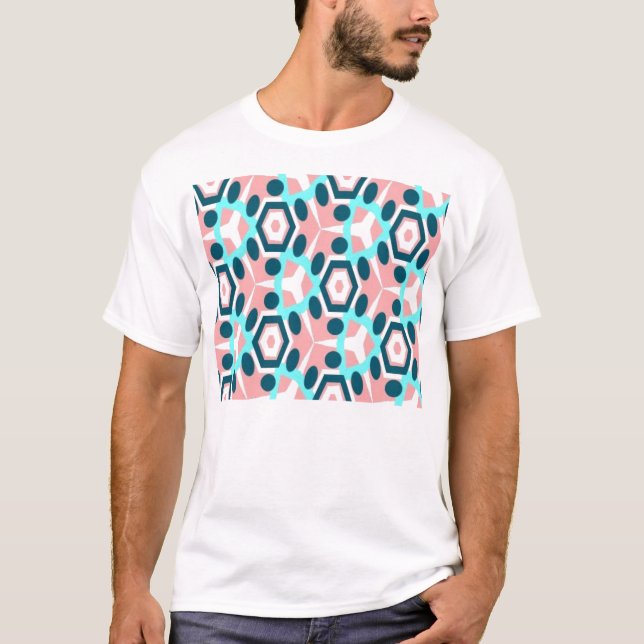 Camiseta teste padrão preto e cor-de-rosa (Frente)