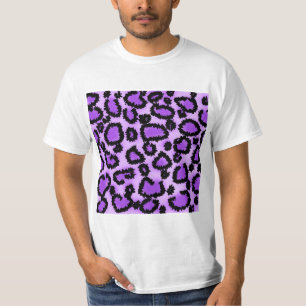 Camiseta Teste padrão roxo e preto do impressão do leopar