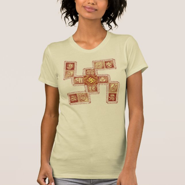 Camiseta Teste padrão tradicional da suástica (Frente)