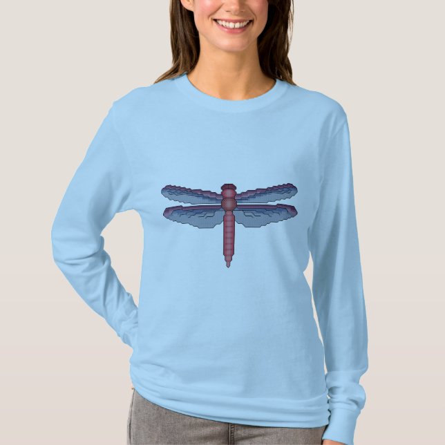 Camiseta Teste padrão transversal do ponto da libélula (Frente)