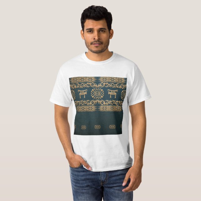 Camiseta teste padrão tribal africano étnico (Frente Completa)
