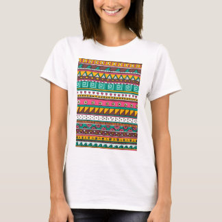 Camiseta Teste padrão tribal colorido