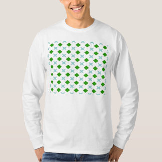 Camiseta teste padrão verde da cruz e do diamante
