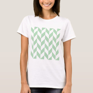 Camiseta Teste padrão verde de Herringbone da hortelã