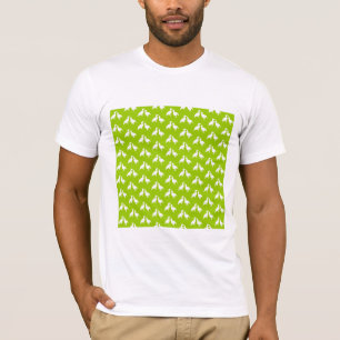 Camiseta Teste padrão verde e branco dos pássaros