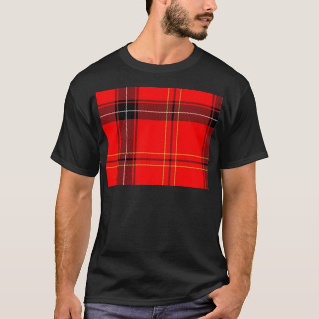 Camiseta Teste padrão vermelho clássico da xadrez de Tartan (Frente)