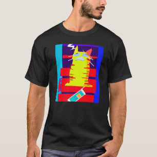 Camiseta Testemunha gatinha trabalho de arte chorando meme 
