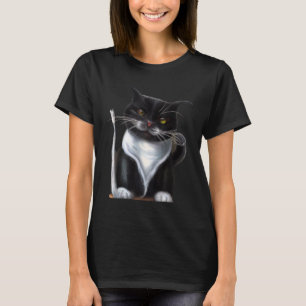Camiseta Testemunha trabalho de arte meow gatinho retrato f
