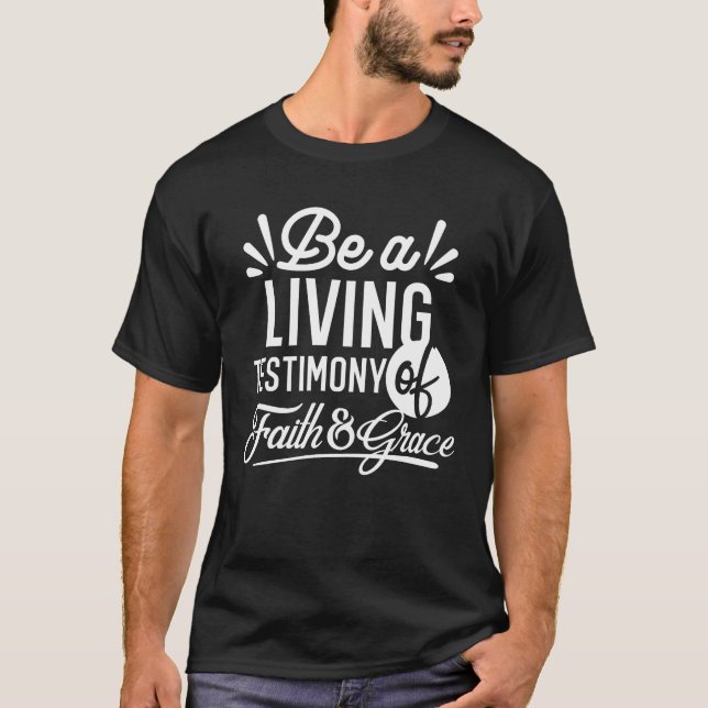 Camiseta Testemunho de Vida Espiritual Citação de Fé e Graç (Frente)